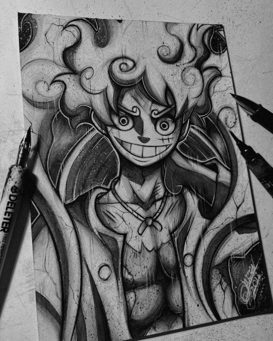 luffy gear 5 dessin Poster Luffy Gear 5 (One piece)